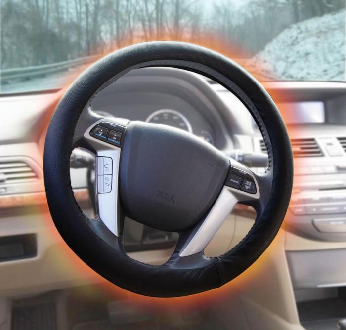 Heated steering wheel cover
